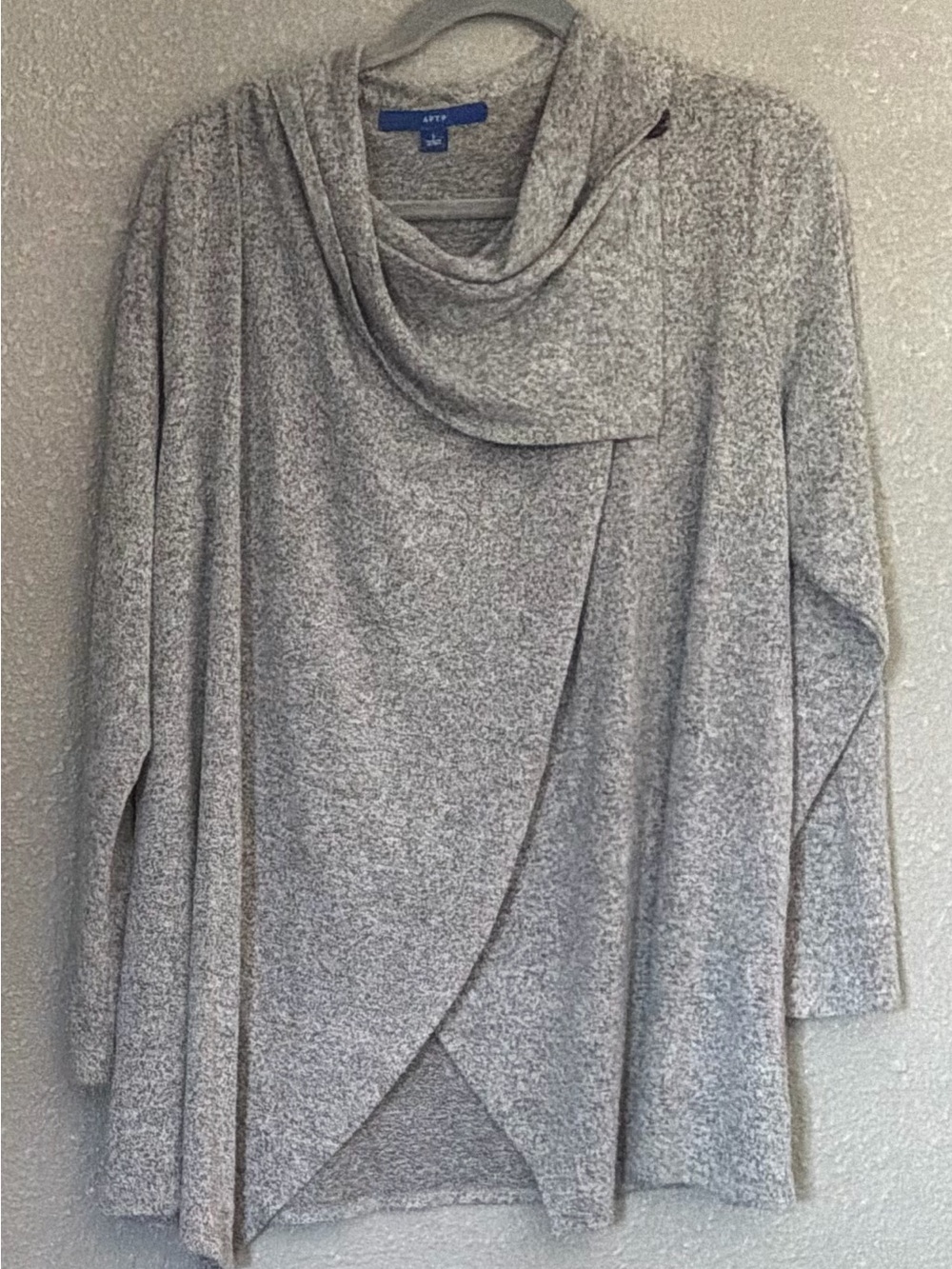 Apt. 9 Women's Light Gray Draped Cowl Sweater